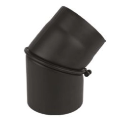 Kolano Ø 130 komina nastawne stalowe - czarne 2 mm - 45 st.